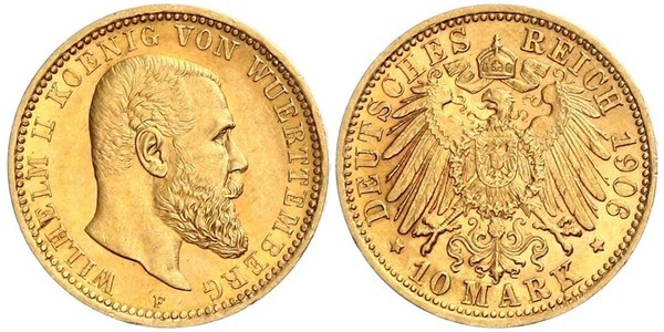 10 Mark 德意志帝國 (1871 - 1918) 金 威廉二世 (德国)