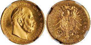 10 Mark 普魯士王國 (1701 - 1918) 金 威廉一世 (德国)