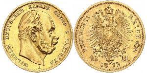 10 Mark 普魯士王國 (1701 - 1918) 金 威廉一世 (德国)