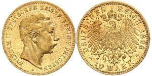 10 Mark 普魯士王國 (1701 - 1918) 金 威廉二世 (德国)
