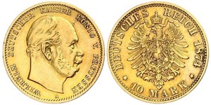 10 Mark 普魯士王國 (1701 - 1918) 金 威廉一世 (德国)