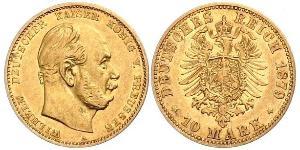 10 Mark 普魯士王國 (1701 - 1918) 金 威廉一世 (德国)