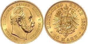 10 Mark 普魯士王國 (1701 - 1918) 金 威廉一世 (德国)