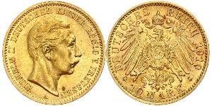 10 Mark 普魯士王國 (1701 - 1918) 金 威廉二世 (德国)