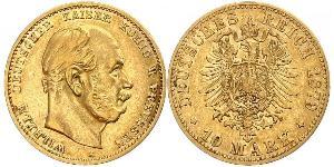 10 Mark 普魯士王國 (1701 - 1918) 金 威廉一世 (德国)
