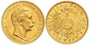 10 Mark 普魯士王國 (1701 - 1918) 金 威廉二世 (德国)