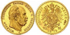 10 Mark 普魯士王國 (1701 - 1918) 金 威廉一世 (德国)