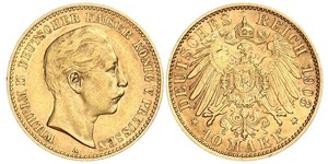 10 Mark 普魯士王國 (1701 - 1918) 金 威廉二世 (德国)
