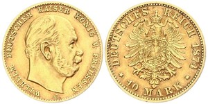 10 Mark 普魯士王國 (1701 - 1918) 金 威廉一世 (德国)