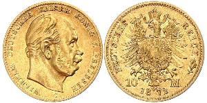 10 Mark 普魯士王國 (1701 - 1918) 金 威廉一世 (德国)