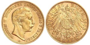 10 Mark 普魯士王國 (1701 - 1918) 金 威廉二世 (德国)