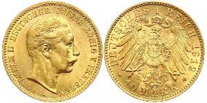 10 Mark 普魯士王國 (1701 - 1918) 金 威廉二世 (德国)
