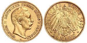 10 Mark 普魯士王國 (1701 - 1918) 金 威廉二世 (德国)