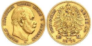 10 Mark 普魯士王國 (1701 - 1918) 金 威廉一世 (德国)