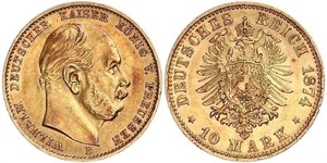 10 Mark 普魯士王國 (1701 - 1918) 金 威廉一世 (德国)