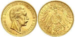 10 Mark 普魯士王國 (1701 - 1918) 金 威廉二世 (德国)