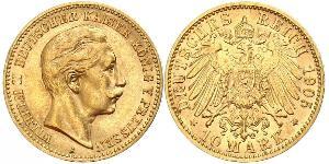 10 Mark 普魯士王國 (1701 - 1918) 金 威廉二世 (德国)