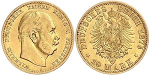 10 Mark 普魯士王國 (1701 - 1918) 金 威廉一世 (德国)