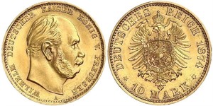 10 Mark 普魯士王國 (1701 - 1918) 金 威廉一世 (德国)