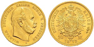 10 Mark 普魯士王國 (1701 - 1918) 金 威廉一世 (德国)