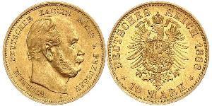 10 Mark 普魯士王國 (1701 - 1918) 金 威廉一世 (德国)
