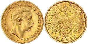 10 Mark 普魯士王國 (1701 - 1918) 金 威廉二世 (德国)