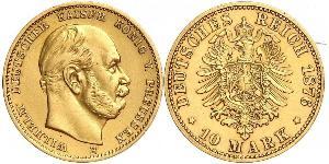 10 Mark 普魯士王國 (1701 - 1918) 金 威廉一世 (德国)