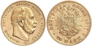 10 Mark 普魯士王國 (1701 - 1918) 金 威廉一世 (德国)