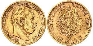 10 Mark 普魯士王國 (1701 - 1918) 金 威廉一世 (德国)