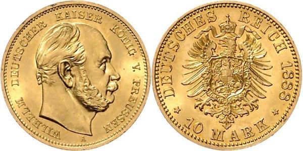 10 Mark 普魯士王國 (1701 - 1918) 金 威廉一世 (德国)