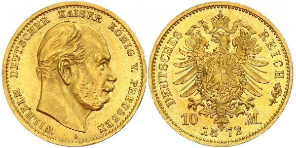 10 Mark 普魯士王國 (1701 - 1918) 金 威廉一世 (德国)