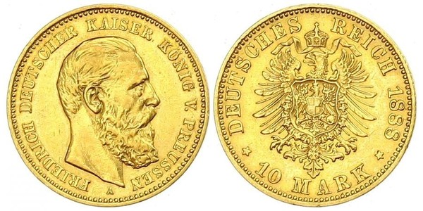 10 Mark 普魯士王國 (1701 - 1918) 金 腓特烈·威廉三世 (1770 -1840)