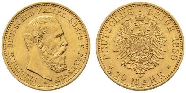 10 Mark 普魯士王國 (1701 - 1918) 金 腓特烈·威廉三世 (1770 -1840)