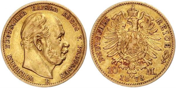 10 Mark 普魯士王國 (1701 - 1918) 金 威廉一世 (德国)