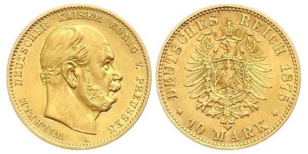 10 Mark 普魯士王國 (1701 - 1918) 金 威廉一世 (德国)