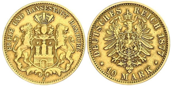 10 Mark 汉堡 金 