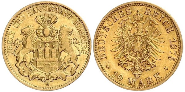 10 Mark 汉堡 金 