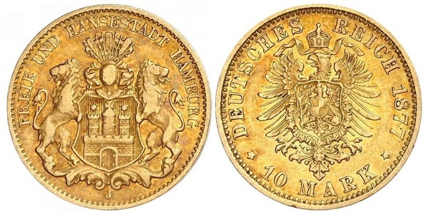 10 Mark 汉堡 金 