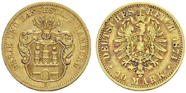 10 Mark 汉堡 金 