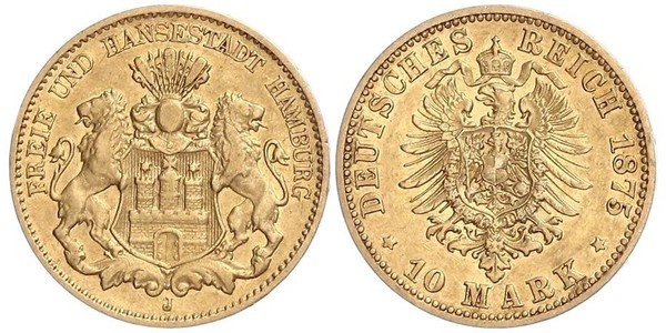 10 Mark 汉堡 金 