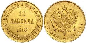 10 Mark 芬兰 / 俄罗斯帝国 (1721 - 1917) 金 亚历山大三世 (俄国) (1845 -1894)
