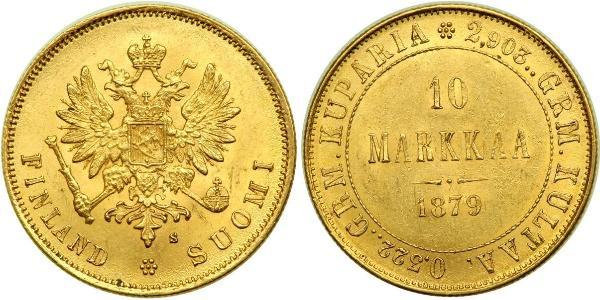 10 Mark 芬兰 / 俄罗斯帝国 (1721 - 1917) 金 亚历山大三世 (俄国) (1845 -1894)