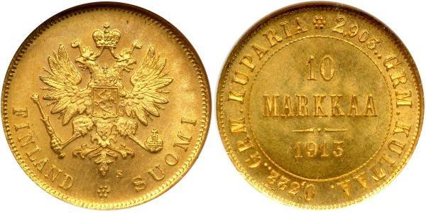 10 Mark 芬兰 / 俄罗斯帝国 (1721 - 1917) 金 亚历山大三世 (俄国) (1845 -1894)