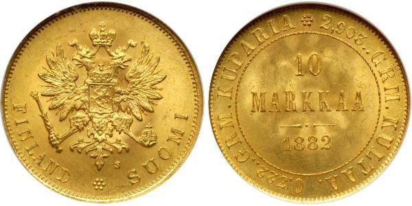 10 Mark 芬兰 / 俄罗斯帝国 (1721 - 1917) 金 亚历山大三世 (俄国) (1845 -1894)