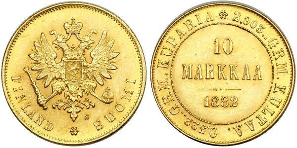 10 Mark 芬兰 / 俄罗斯帝国 (1721 - 1917) 金 亚历山大三世 (俄国) (1845 -1894)