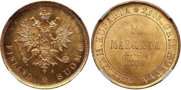 10 Mark 芬兰 / 俄罗斯帝国 (1721 - 1917) 金 亚历山大三世 (俄国) (1845 -1894)