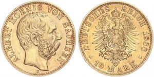 10 Mark 萨克森王国 (1806 - 1918) 金 