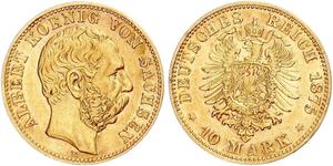 10 Mark 萨克森王国 (1806 - 1918) 金 