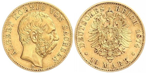 10 Mark 萨克森王国 (1806 - 1918) 金 