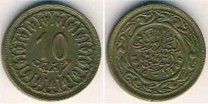 10 Millieme Tunisia 黃銅 